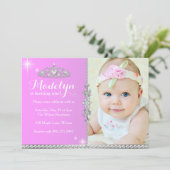 Little Princess First Birthday Invitation Kaart (Staand voorkant)