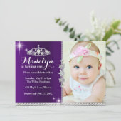 Little Princess First Birthday Invitation Kaart (Staand voorkant)