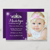 Little Princess First Birthday Invitation Kaart (Voorkant / Achterkant)