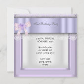 Little Princess First Birthday Party Photo Paars Kaart (Achterkant)