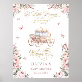 Little Princess Floral Baby Baby shower Welkom Poster