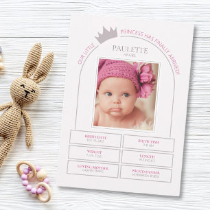 Little Princess Geboorteaankondiging Kaart