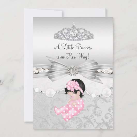 Little Princess Girl Baby shower Invitation Kaart (Voorkant)