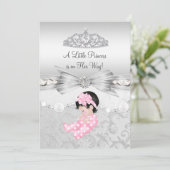 Little Princess Girl Baby shower Invitation Kaart (Staand voorkant)