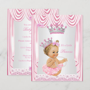 Little Princess Girl Baby shower Pink Blonde Kaart
