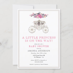 Little Princess Girl Pink Romantic Baby shower  Kaart