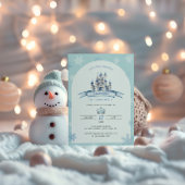 Little Princess Ice Castle Crown Winter Verjaardag Kaart