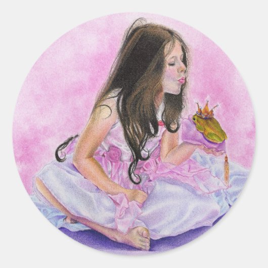 Little Princess Kissing Frog Sticker (Voorkant)
