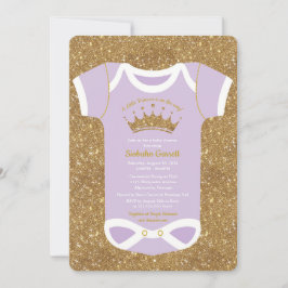Little Princess Lila Gold Baby shower Invitation Kaart