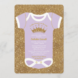 Little Princess Lila Gold Baby shower Invitation Kaart