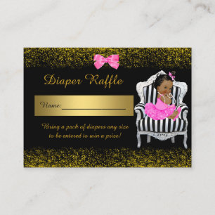 Little Princess Luier Raffle Tickets, glitterroze Informatiekaartje