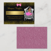 Little Princess Luier Raffle Tickets, glitterroze Informatiekaartje (Voorkant / Achterkant)