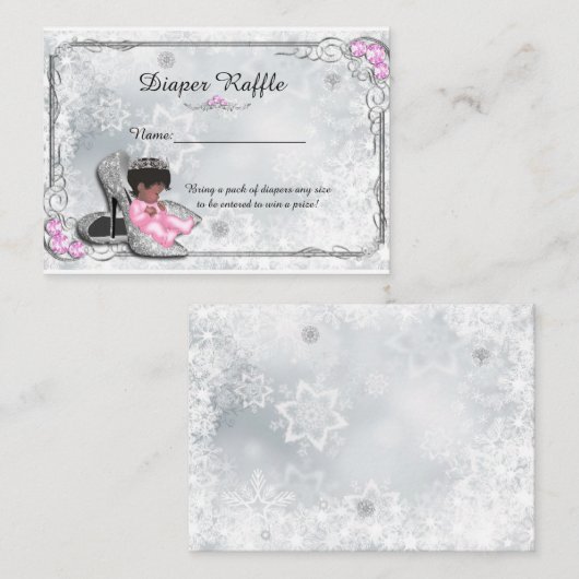 Little Princess Luier Raffle Tickets, grijs bevror Informatiekaartje (Voorkant / Achterkant)