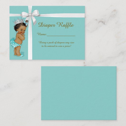 Little Princess Luier Raffle Tickets Mint Informatiekaartje (Voorkant / Achterkant)