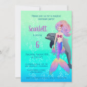 Little Princess Mermaid Bubbles Birthday Foto Kaart (Voorkant)