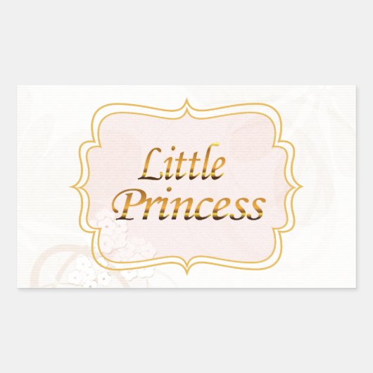 Little Princess Name Tag Rechthoekige Sticker (Voorkant)