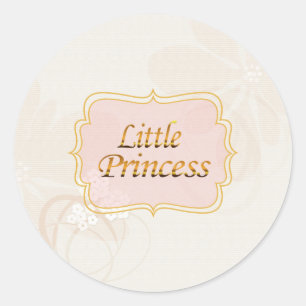 Little Princess Name Tag Ronde Sticker