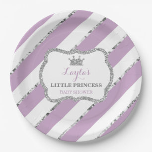 Little Princess Papier Bord, Paarse, Zilver Papieren Bordje
