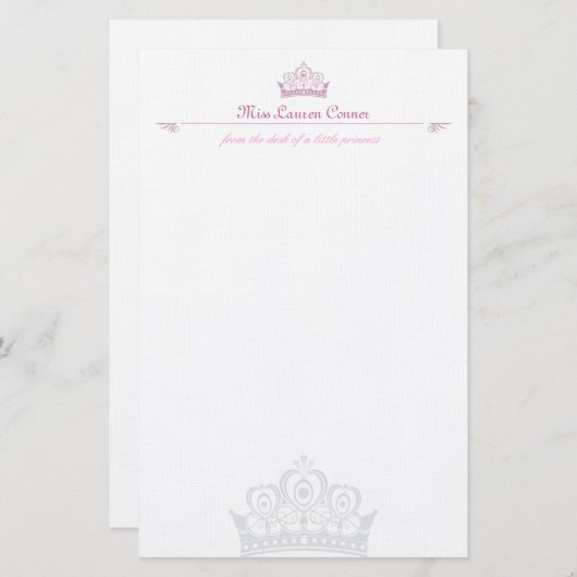 Little Princess Personalized Note paper Briefpapier (Voorkant / Achterkant)