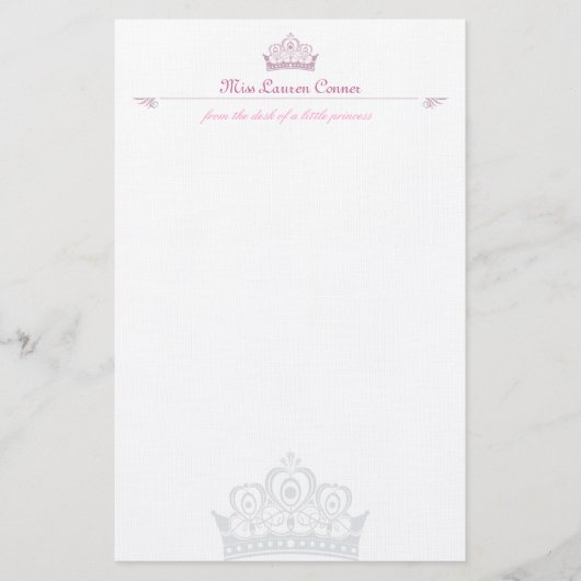 Little Princess Personalized Note paper Briefpapier (Voorkant)