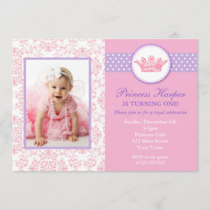 Little Princess Photo Birthday-uitnodigingen Kaart