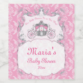 Little Princess, Pink Baby Shower Wine Label Wijn Etiket (Enkel label)