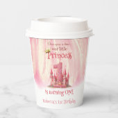Little Princess Pink Castle 1e verjaardag Papieren Bekers (Achterkant)