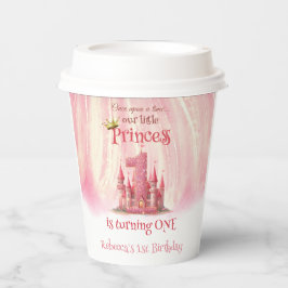 Little Princess Pink Castle 1e verjaardag Papieren Bekers