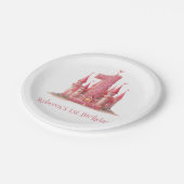 Little Princess Pink Castle 1e verjaardag Papieren Bordje (Gekanteld)