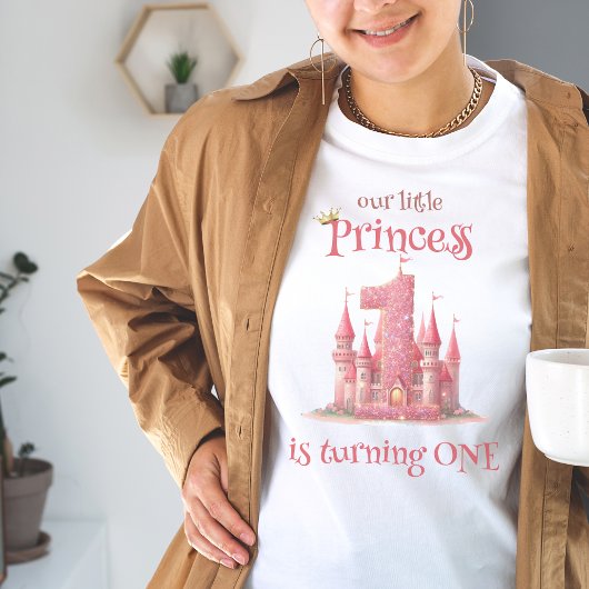 Little Princess Pink Castle 1e verjaardag T-shirt