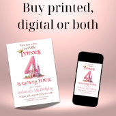 Little Princess Pink Castle 4e verjaardag Kaart