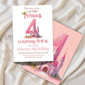 Little Princess Pink Castle 4e verjaardag Kaart