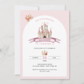 Little Princess Pink Castle Crown Verjaardagsboog Kaart (Voorkant)