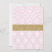 Little Princess Pink en Gold First Birthday Kaart (Achterkant)