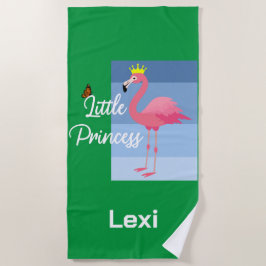 Little Princess Pink Flamingo Design - Beach Towe Strandlaken