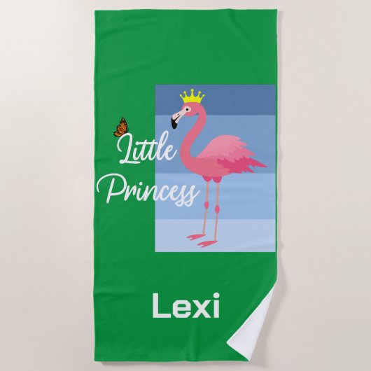 Little Princess Pink Flamingo Design - Beach Towe Strandlaken (Voorkant)