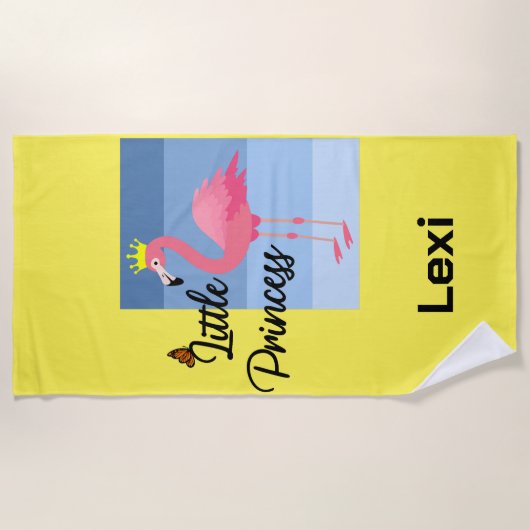 Little Princess Pink Flamingo Design - Beach Towe Strandlaken (Voorkant)