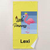Little Princess Pink Flamingo Design - Beach Towe Strandlaken (Voorkant)