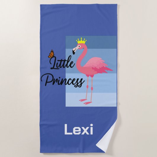 Little Princess Pink Flamingo Design - Beach Towe Strandlaken (Voorkant)