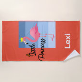 Little Princess Pink Flamingo Design - Beach Towe Strandlaken (Voorkant)