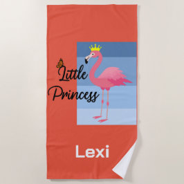 Little Princess Pink Flamingo Design - Beach Towe Strandlaken
