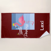 Little Princess Pink Flamingo Design - Beach Towe Strandlaken (Voorkant)