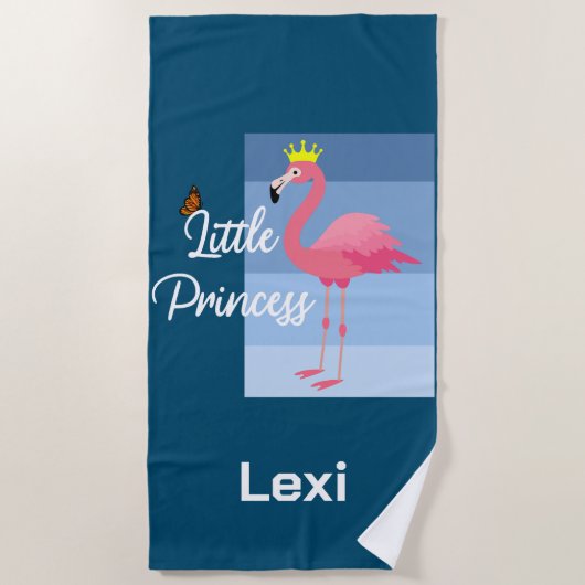 Little Princess Pink Flamingo Design - Beach Towe Strandlaken (Voorkant)