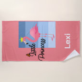 Little Princess Pink Flamingo Design - Beach Towe Strandlaken (Voorkant)