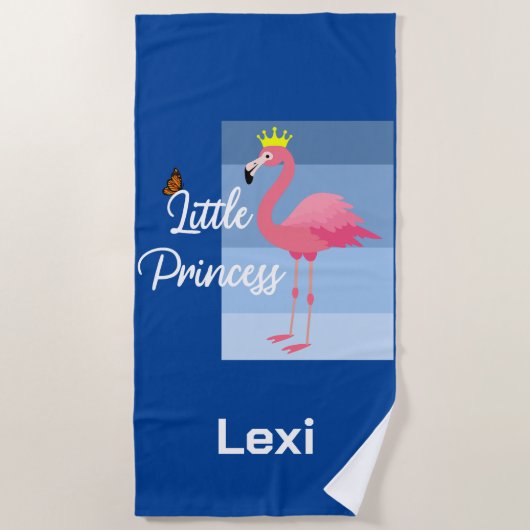 Little Princess Pink Flamingo Design - Beach Towe Strandlaken (Voorkant)