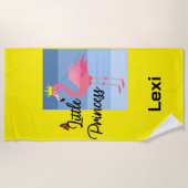 Little Princess Pink Flamingo Design - Beach Towe Strandlaken (Voorkant)