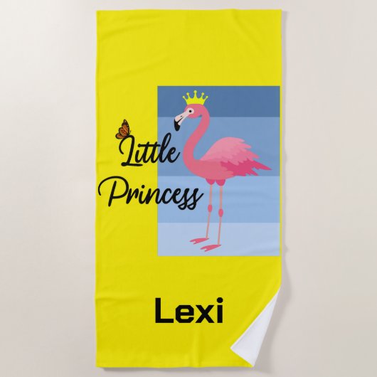 Little Princess Pink Flamingo Design - Beach Towe Strandlaken (Voorkant)