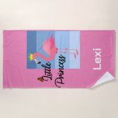 Little Princess Pink Flamingo Design - Beach Towe Strandlaken (Voorkant)