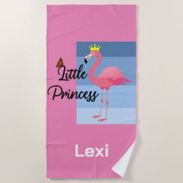 Little Princess Pink Flamingo Design - Beach Towe Strandlaken