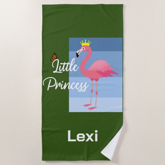 Little Princess Pink Flamingo Design - Beach Towe Strandlaken (Voorkant)